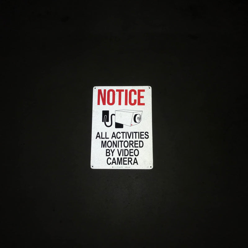 TRADESAFE All Activities Monitored by Video Camera - Video Surveillance Sign, Quick Install, Light Reflective, UV-Resistant, Waterproof, 10” X 14” Aluminum Security Camera Sign Notice Monitored By Video Camera