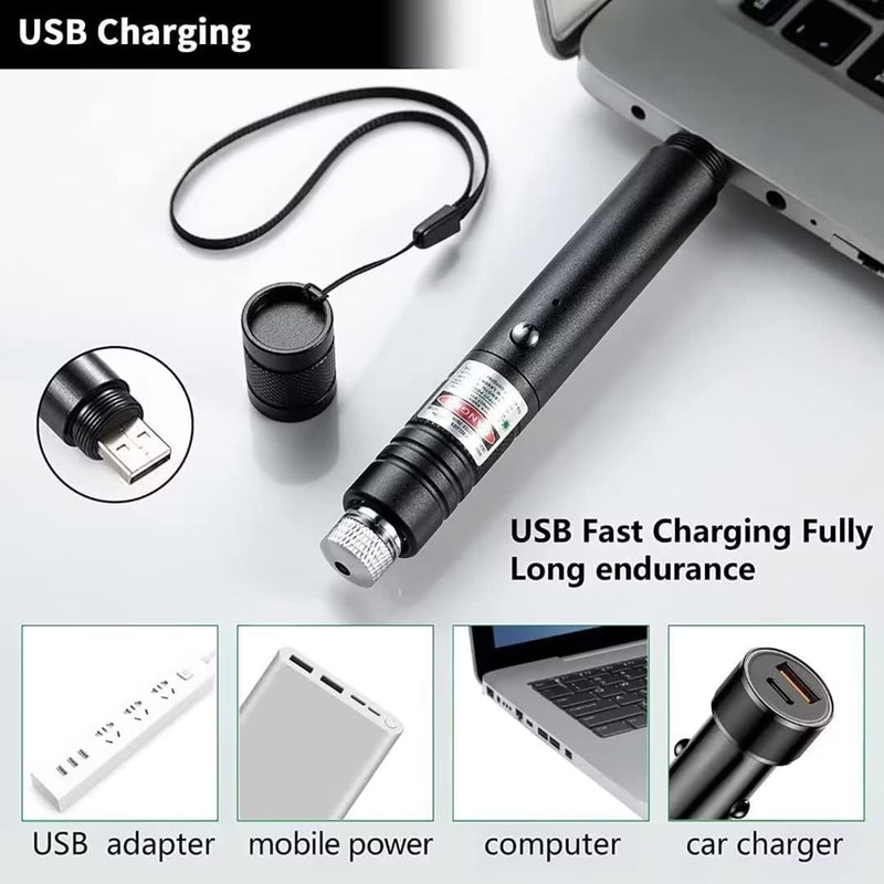 [Australia - AusPower] - Cowjag Long Range Green Laser Pointer, 2000 Metres Laser Pointer High Power Pen, Green Lazer Pointer Rechargeable for Hiking, Cat Laser Toy USB Charge(Green Light) 