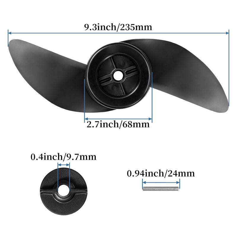 2 Pack Motor Boat Propellers,Electric Trolling Motor Outboard Propeller,Replacement Propeller Kit for Marine Boats & Fishing（Fits for ET44L /ET54L/D65L/T34） Propeller-2 Blades