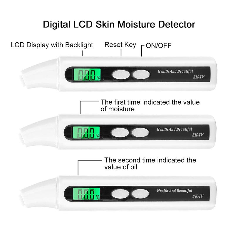 [Australia - AusPower] - Digital Skin Moisture Detector, Skin Analyzer USB Facial Moisture Meter Skin Facial Skin Tester Digital Skin Detector Pen Portable Digital Skin Detector Pen for Home Beauty Salon 