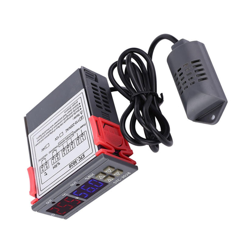 [Australia - AusPower] - STC-3028 Digital Temperature Control, Digital Display Temperature and Humidity Controller with Integrated Sensor, Meter Microcomputer Temperature Control (110-220VAC) 