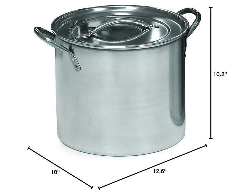 IMUSA USA Stainless Steel Stock Pot with Lid 12-Quart, Silver 12 Quarts