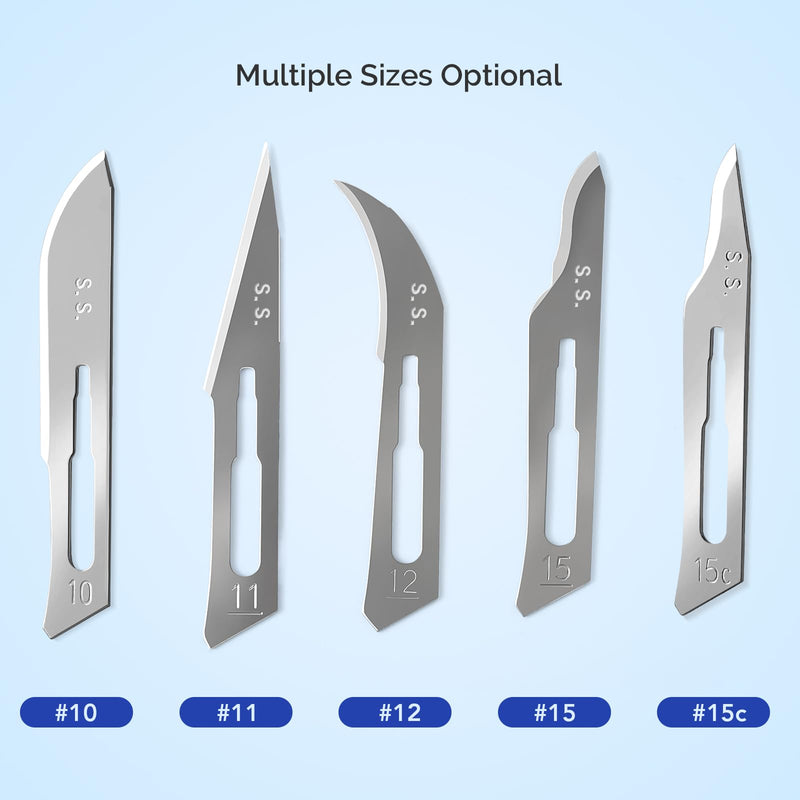 [Australia - AusPower] - JMU 100pcs Sterile Surgical Blades #10, Stainless Steel Scalpel Blades, Individually Foil Wrapped 