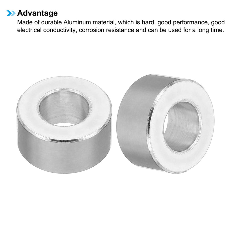 [Australia - AusPower] - PATIKIL M10 Aluminum Spacers,5Pcs Metal Spacer Aluminum Round 10.5mm ID x 20mm OD x 10mm L Thickness Aluminum Spacer Screw Standoff for 3/8" M10 Screw Bolt 10.5x20x10mm 