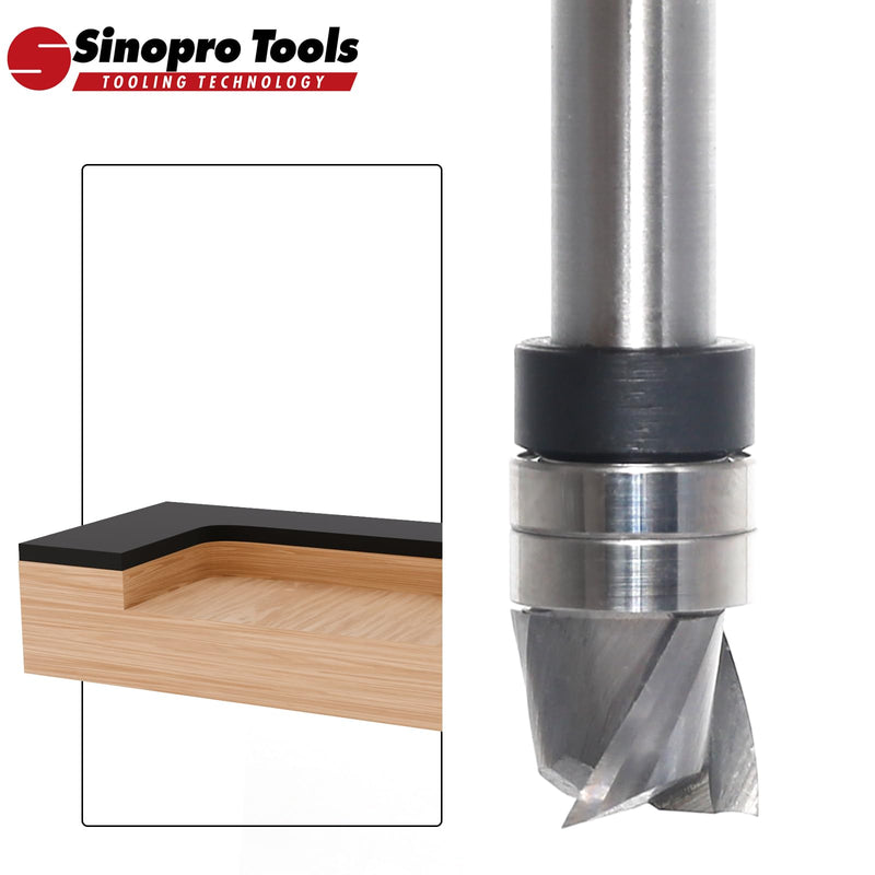 [Australia - AusPower] - Sinoprotools Spiral Cutter 8 mm Shank Solid Carbide Milling Cutter 3 Flute Up Cut Groove Cutter 12 mm Cutting Diameter 10 mm Cutting Length Flush Profile Cutter for Wood Edges Flush for Milling or 8x12x10mm 