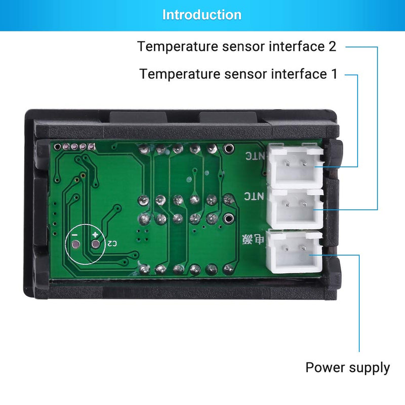 [Australia - AusPower] - PEMENOL Red + Blue Dual Display Digital Thermometer Digital thermometer with NTC waterproof metal sensor 