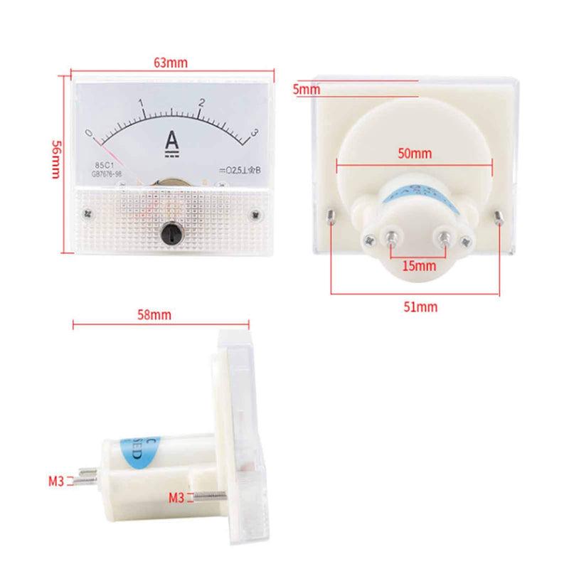 [Australia - AusPower] - 85C1 DC 0-200MA Ammeter Panel Amp Meter Pointer DC Ammeter Head Ampere Meter Analog Current Panel Meter 