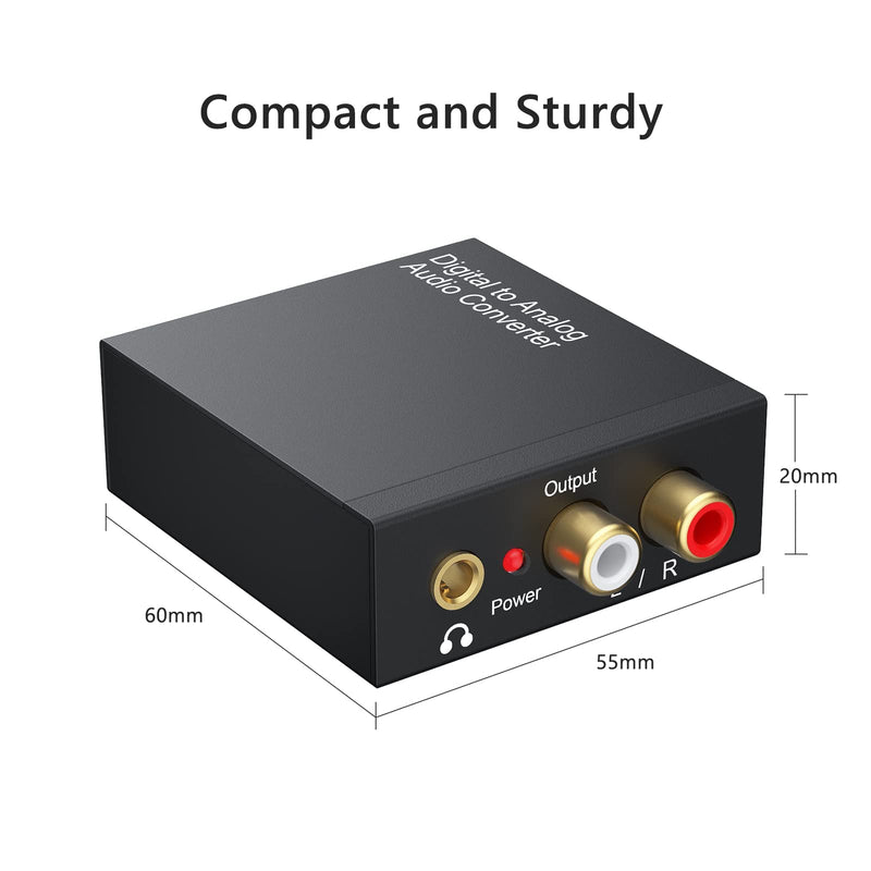 [Australia - AusPower] - DAC 192KHz Digital to Analog Audio Converter, Optical to RCA Adapter with Optical Coaxial Cable, Toslink Optical to 3.5mm Adapter for PS4 HD DVD Home Cinema Systems 