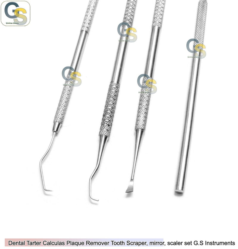 [Australia - AusPower] - DENTAL TARTER CALCULAS PLAQUE REMOVER TOOTH SCRAPER, MIRROR, SCALER SET G.S INSTRUMENTS 