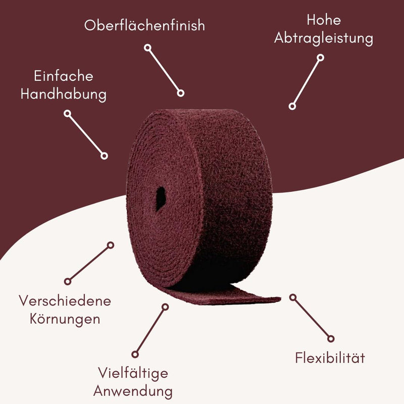 [Australia - AusPower] - Contura Sanding Fleece Roll 1000 mm Sanding Mat Coarse - 120 Grit Sandpaper Stainless Steel Wood Metal Paint 