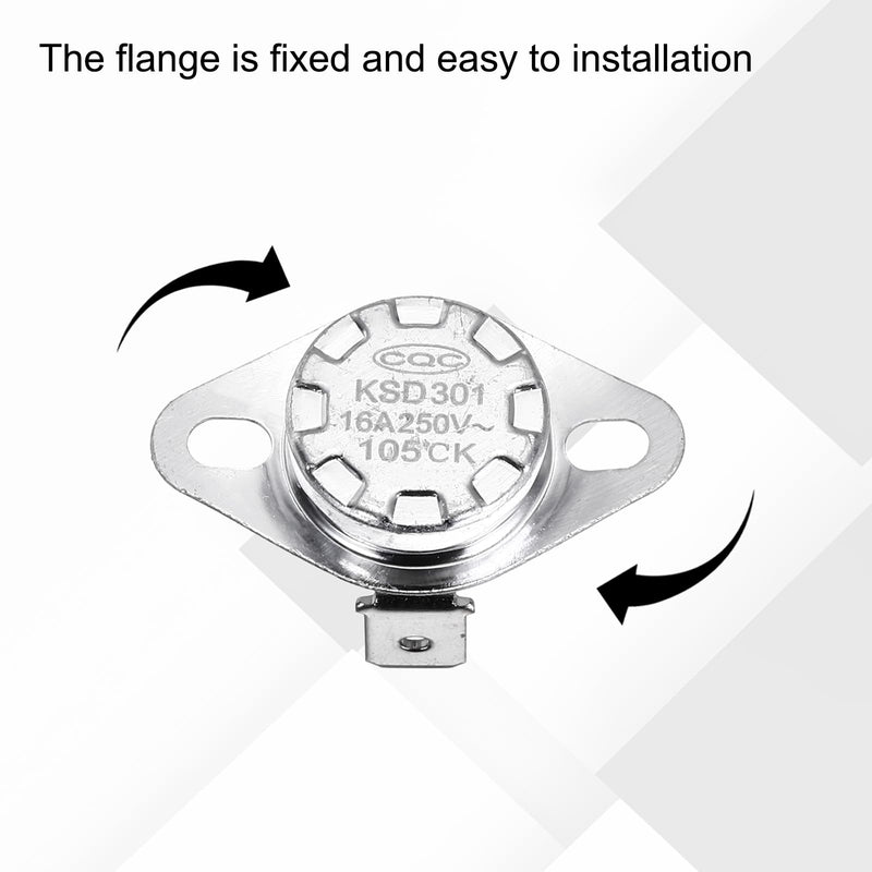 [Australia - AusPower] - uxcell KSD301 Thermostat 105℃/221°F 16A Normally Open N.O Temperature Switch for Microwaves,Oven,Coffee Maker 4 Pcs,Ceramic Material 