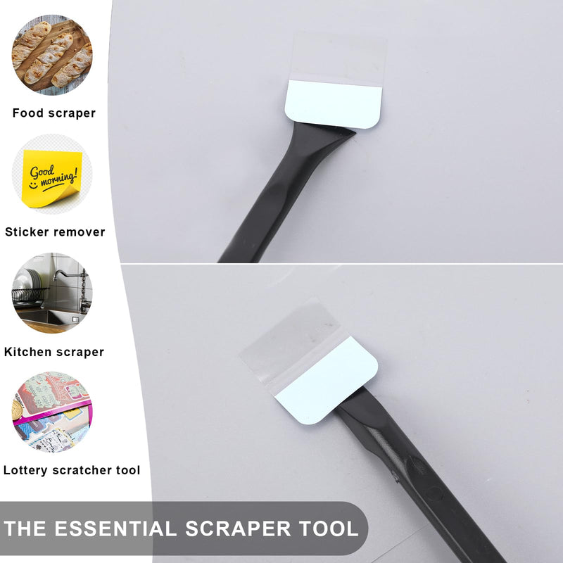 Crevice Cleaning Tool, 9 PCS Carbon Fiber Plastic Scraper Tool Car Detailing Brush Set Non-scratch Multi-purpose Scraper for Clean Small Narrow Spaces and Gaps, Remove Stickers Labels Oil Stains Dirt Black