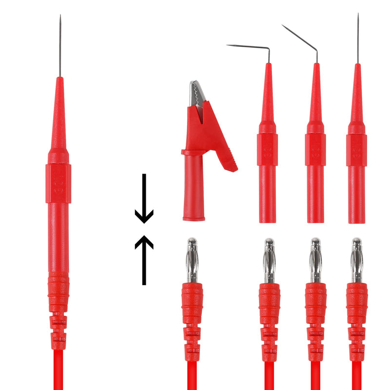 [Australia - AusPower] - 24PCS Back Probe Kit,Banana Plug to Copper Alligator Clip Automotive Test Leads Set with 3 Configurations Back Probe Pins Extended Length Probes for Car Diagnostics, Electrical Testing 