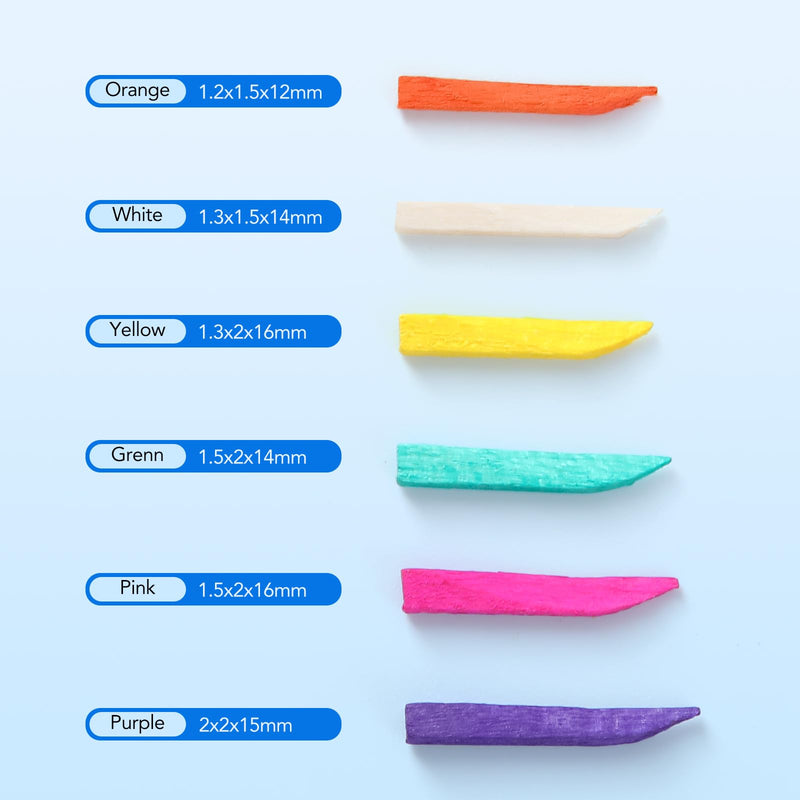 [Australia - AusPower] - JMU Dental Wooden Wedges 100Pcs Disposable Colorful Wooden Wedges (White (1.3x1.5x14mm)) White (1.3x1.5x14mm) 