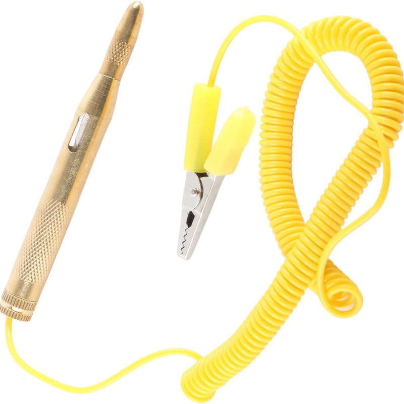 [Australia - AusPower] - Leloco Pack of 2 Power Tester Pen, Car Voltage Tester with 250 cm Cable, 6-24 V Car and Motorcycle Tester, Diagnostic Tool with Spring Clamp 