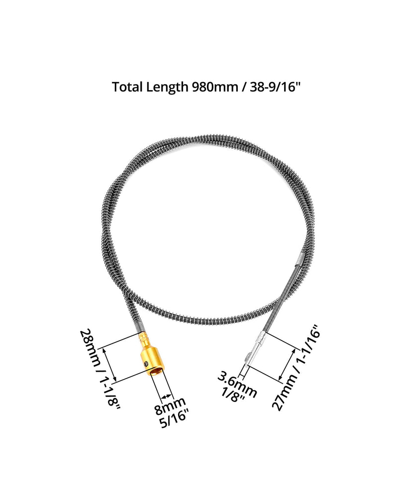 [Australia - AusPower] - QWORK 3.2ft Metal Flexible Inner Shaft Cable, 2 Pack Inner Flex Shaft Cable. 