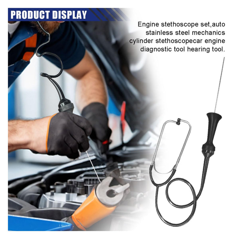 [Australia - AusPower] - Mechanic Stethoscope, Automotive Engine Diagnostic Tool, Car Engine Sensitive Hearing Tool, Automotive Stethoscope Kit with Extended Handle for Cars, Motorcycles and Trucks 