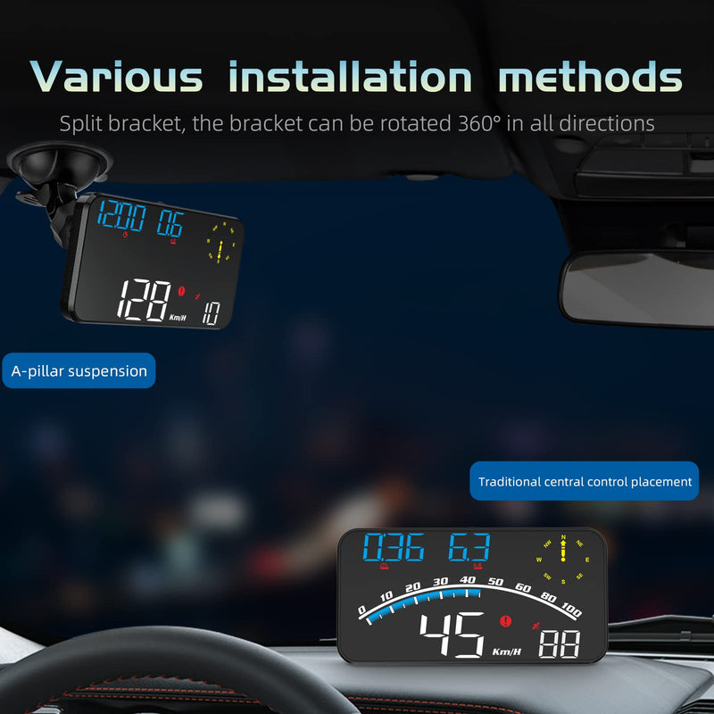 [Australia - AusPower] - Digital GPS Speedometer, HUD Head Up Display for Car, Upgraded 5.5" Large-Screen, Suitable for All Vehicles BLUE AND WHITE 