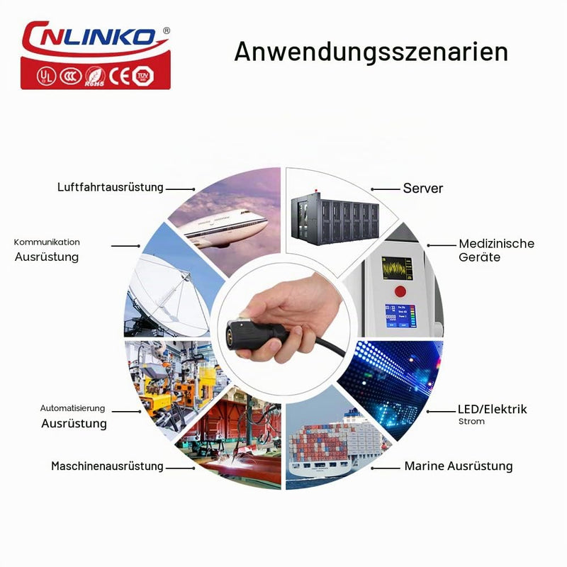 CNLINKO LP-16 Industrial Waterproof Connector IP68 Round Connector Quick Release Aviation Connector Anti-Interference Shell Aviation Connector M16 2-9 Pin Flange Socket (4 Pin) 4-Pin Four hole socket set