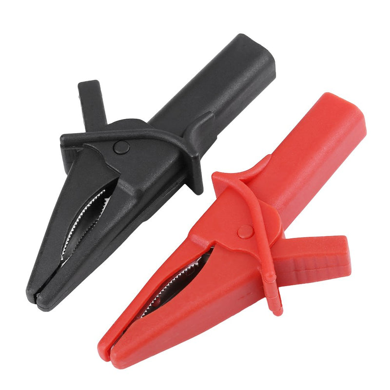 [Australia - AusPower] - 2pcs Fully Insulated Alligator Alligator Clip Large Dolphin Gator Clips with 4mm Female for Oscilloscope Test Leads 