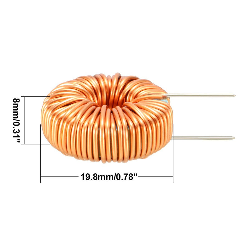sourcing map Horizontal Toroid Magnet Inductance Monolayer Wire 220uH 5A Coil Pack of 10