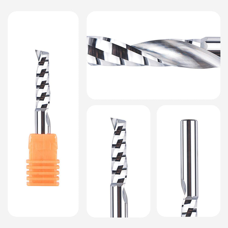 [Australia - AusPower] - SpeTool Aluminium Milling Cutter 8 mm Shaft Single Cutter Solid Carbide Milling Cutter 32 mm Cutting Length Carbide End Mill CNC Milling Cutter Wood Milling Cutter for Metal Aluminium Acrylic and 1 