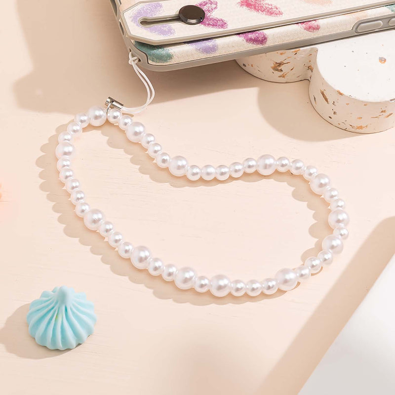 [Australia - AusPower] - Beaded Phone Charms Lanyard Strap Girly Style Fixed Beads Pearls Lanyards PH-fb-33 