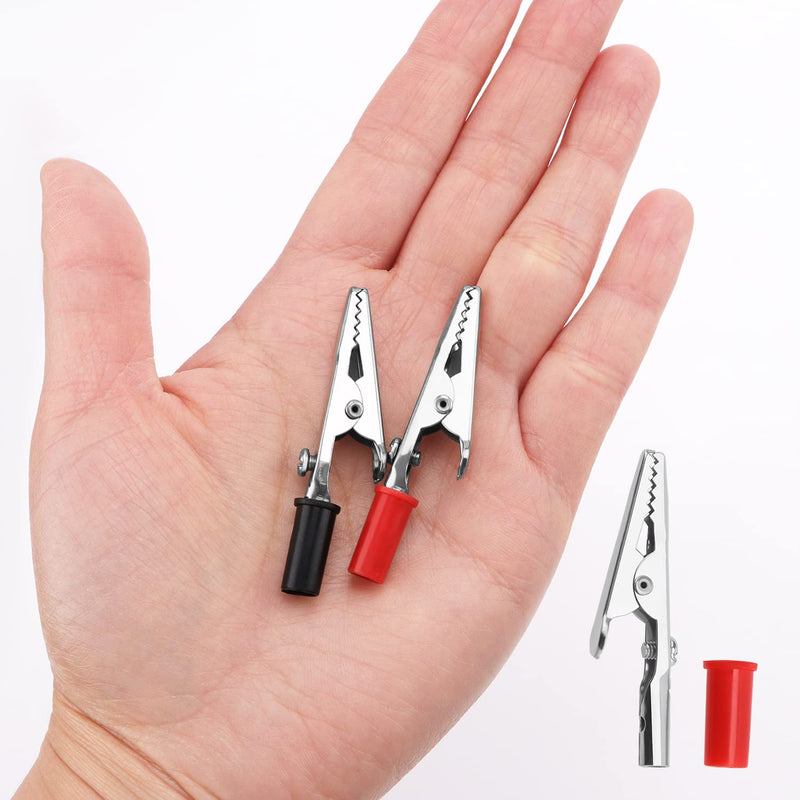 [Australia - AusPower] - VooGenzek 30 Pieces Alligator Clips, Test Metal Alligator Clips, Electrical Test Clips for Laboratory Tests, with Plastic Handle (Red & Black) Single Plastic Hand - 30 Pieces 