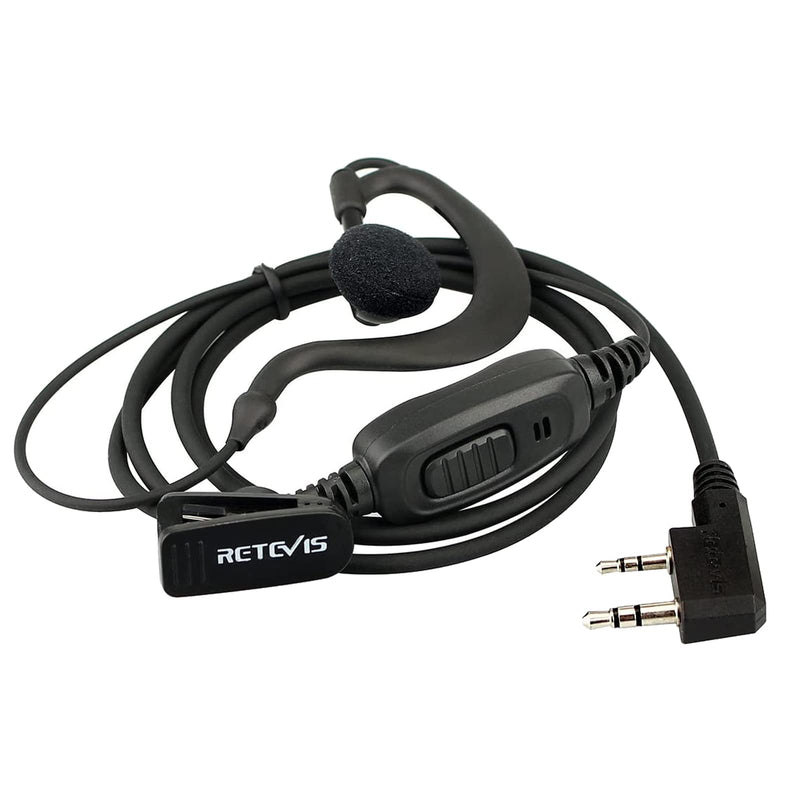 [Australia - AusPower] - Retevis Case of 10, Two Way Radio Earpiece with Mic Single Wire Earhook Headset Compatible with Baofeng BF-888S UV-5R H-777 RT22 Arcshell AR-5 Walkie Talkies 