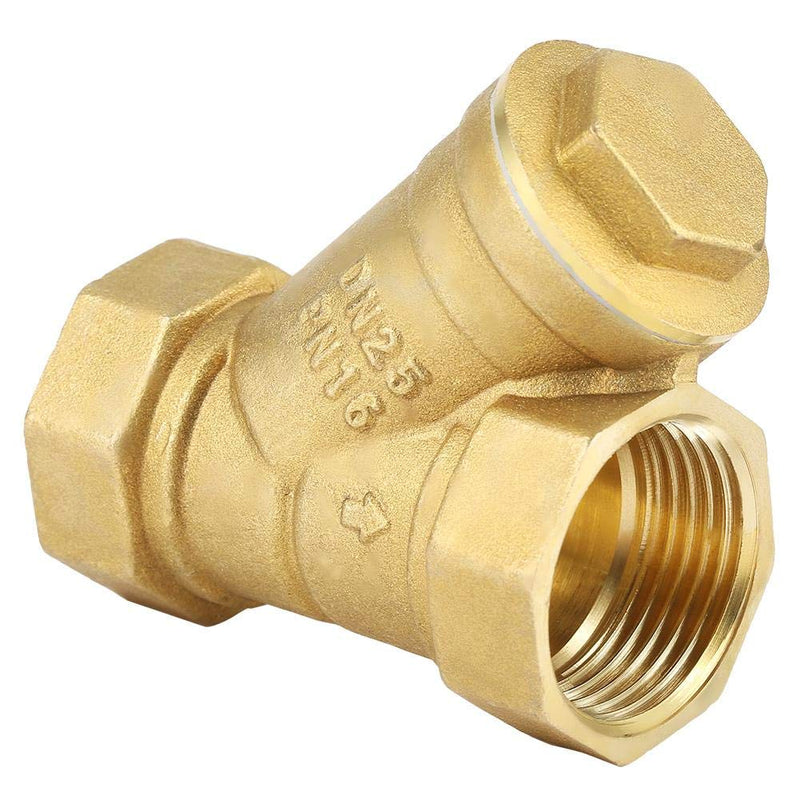 [Australia - AusPower] - Brass Filter, 1 Inch BSPP Female Thread Y-shaped Brass Filter Valve Connection for Water Oil Separation, 0-150°C Working Temperature 