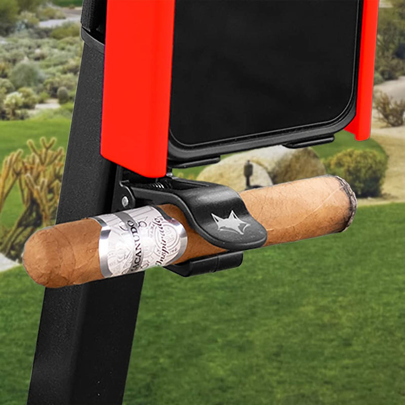 [Australia - AusPower] - Phone Caddy + Cigar Holder - The Best Phone and Cigar Holder for Golf - Fits All Popular Smart Phones Cigars (Red) Red 