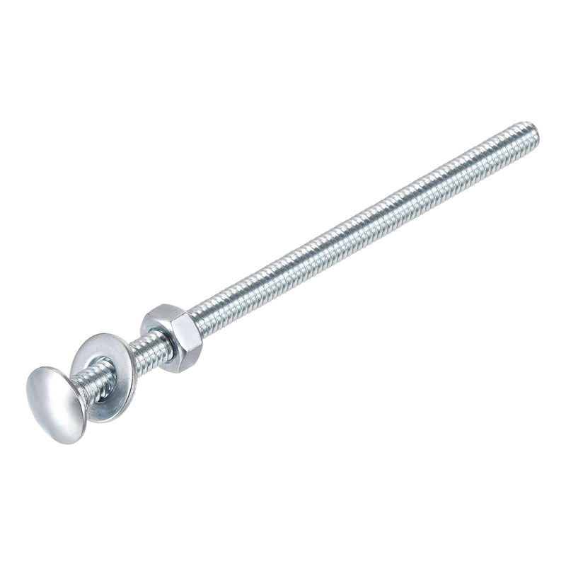 [Australia - AusPower] - uxcell 1/4-20 x 5" Square Neck Carriage Bolts with Nuts & Washers, Carbon Steel Coach Bolt Screws 10 Set 1/4-20 x 5" 
