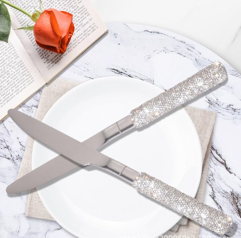 Bling Silverware Cutlery Set, Silver, 3 Pcs