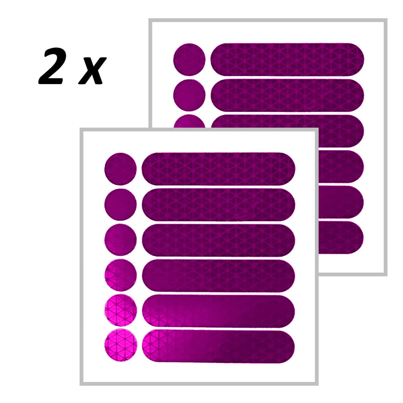 customTAYLOR33 High Intensity Grade Reflective Safety Decals/Stickers for Motorcycle, Bicycle, Snowboarding, Racing Helmets or Vehicles (Set of 2 (12 Strips & 12 Circles), Special Edition Purple) Set of 2 (12 Strips & 12 Circles)