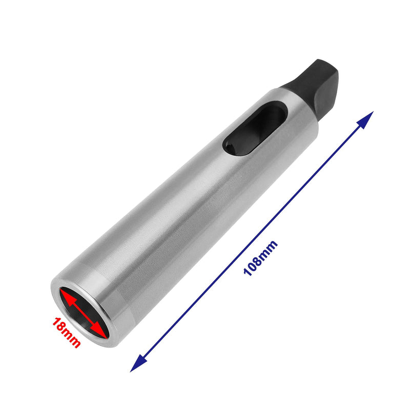 [Australia - AusPower] - eMagTech 2Pcs MT3 to MT2 Reducing Sleeve Morse Taper Drill Sleeve Reducing Adapter Taper Shank Drill 108mm for Reamer Minus Silver 