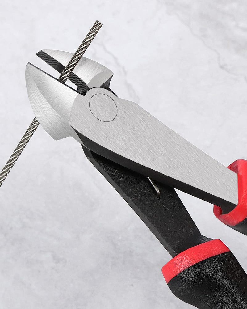 [Australia - AusPower] - IGAN 7-inch Wire Cutters, Spring-loaded Side Cutters Dikes, Ultra Tough and Durable Diagonal Cutting Pliers in CRV Steel, Heavy Duty Cutting Pliers for Electrical, Artificial Flowers and Homes 7''x1 