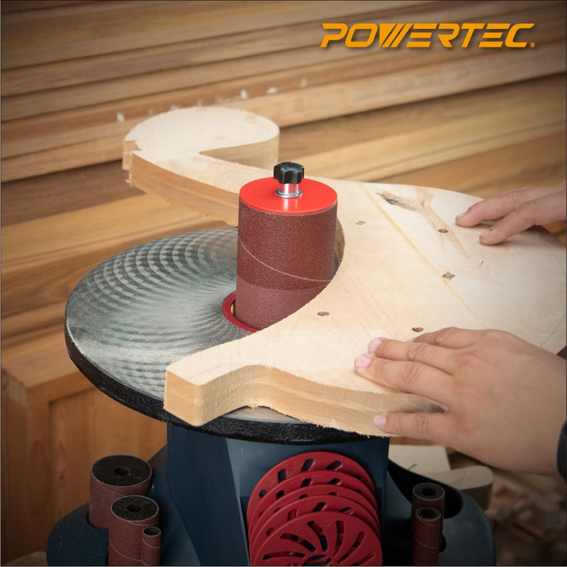 [Australia - AusPower] - POWERTEC 11204 4.5" Sanding Sleeves for Spindle Sander | 80 Grit | Aluminum Oxide Sandpaper Sanding Sleeves 4-1/2” Long in 6 Diameters 1/2”, 3/4”, 1”, 1-1/2”, 2” and 3” – 6 Pk 