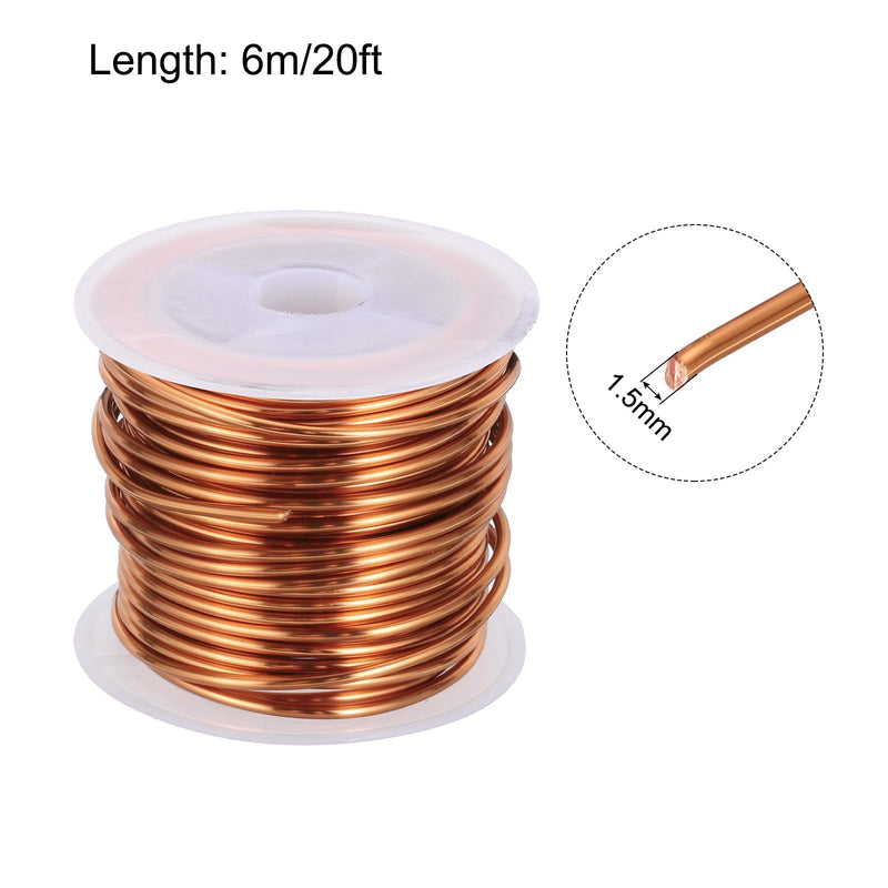 [Australia - AusPower] - MECCANIXITY 1.5mm Magnet Wire 20ft Enameled Copper Wire Enameled Magnet Winding Wire Coil 100g 155C for Transformers Inductors 