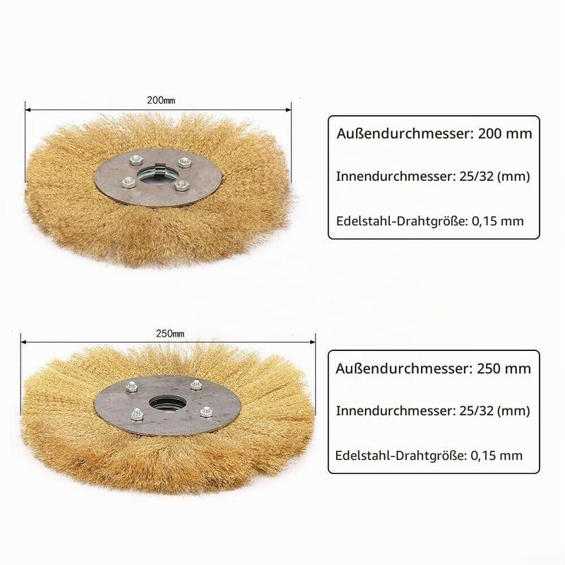 Professional Soft Brass and Copper Wire Polishing Brush, High Quality Finish and Efficient Performance (100mm x 16mm) 100mmx16mm