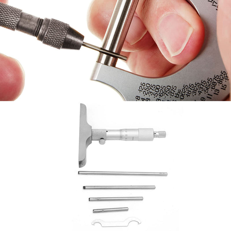 [Australia - AusPower] - High Accuracy Round Head Depth Micrometer Measuring Tool Stainless Steel High Accuracy Round Head Depth Micrometer Measuring Tool 4/6pcs Connecting Rods(6inch) 6inch 