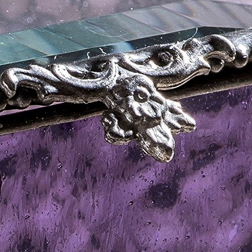 J Devlin - Purple Stained Glass Box Decorative Keepsake Jewelry Display - Box 836