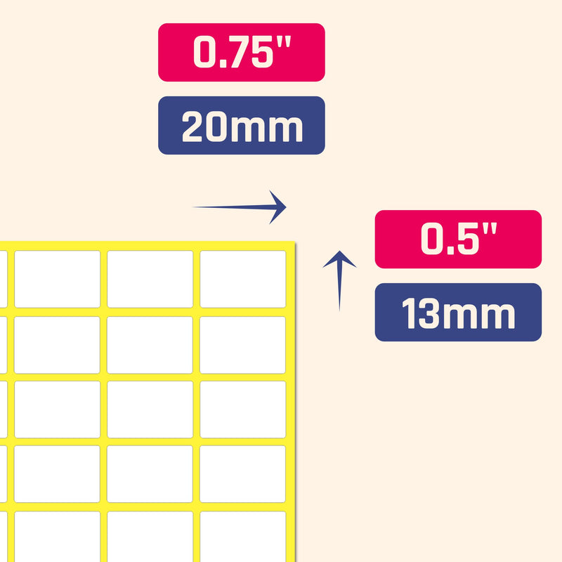 0.5" x 0.75", 1000 Pack, Matte White Labels Stickers - for Price Labels 0.5" x 0.75" | 1000 Labels - NewNest Australia