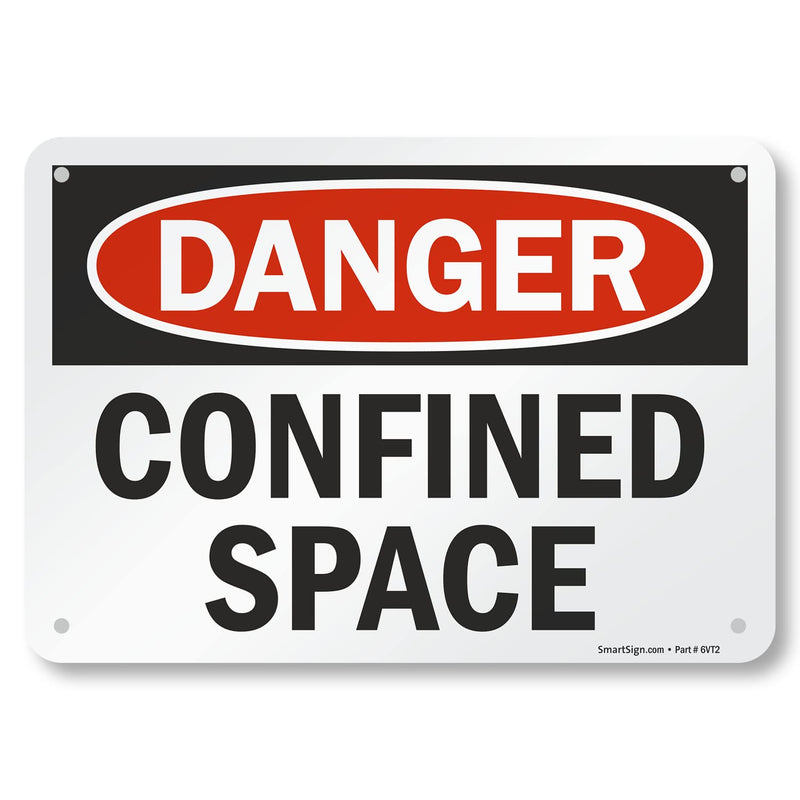 SmartSign "Danger - Confined Space" Sign | 7" x 10" Aluminum