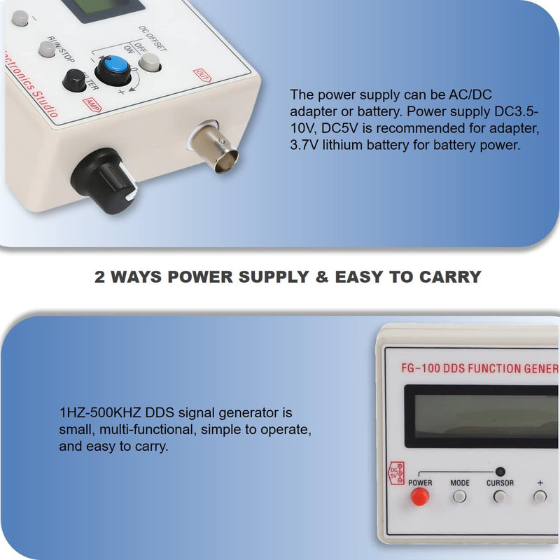 [Australia - AusPower] - FG?100 DDS Function Generator, Sine Frequency 1HZ?500KHz Counter Source Generator Meter Output Sine Square Triangle Forward Sawtooth Wave 