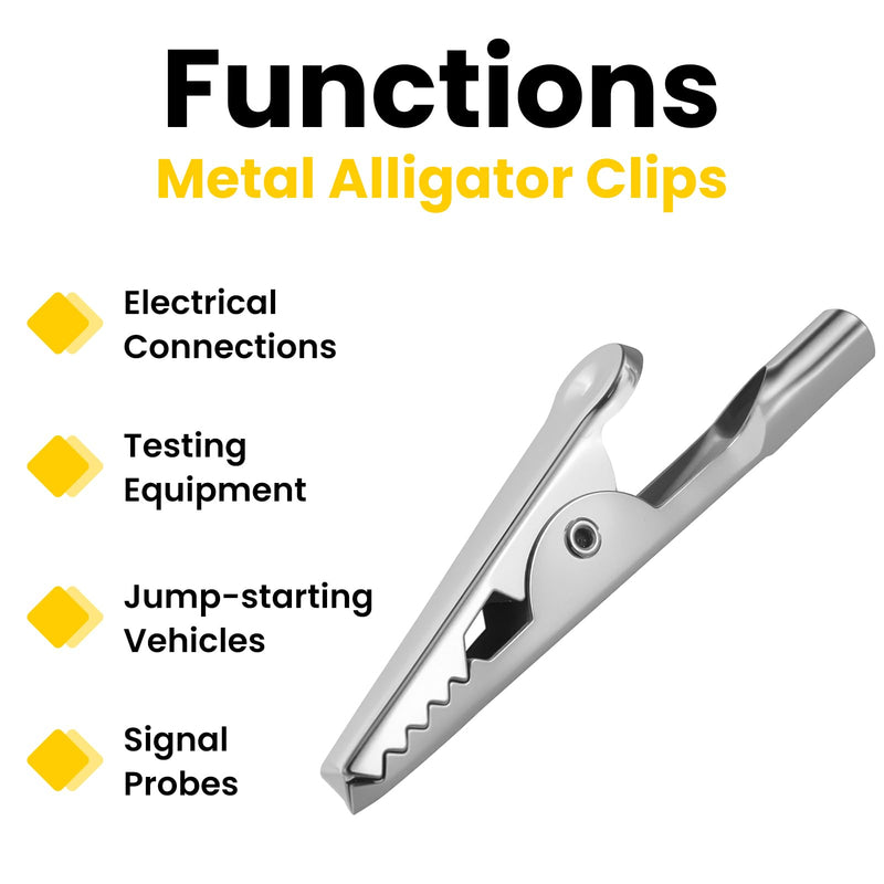 [Australia - AusPower] - 100 Pcs Metal Alligator Clips 3 Sizes, 51mm 35mm 27mm Silver Tone Crocodile Clamps, Nickel Plated Crocodile Clamps for Laboratory Electric Testing Work And Cable Lead Clip 3 Sizes（51mm 35mm 27mm） 