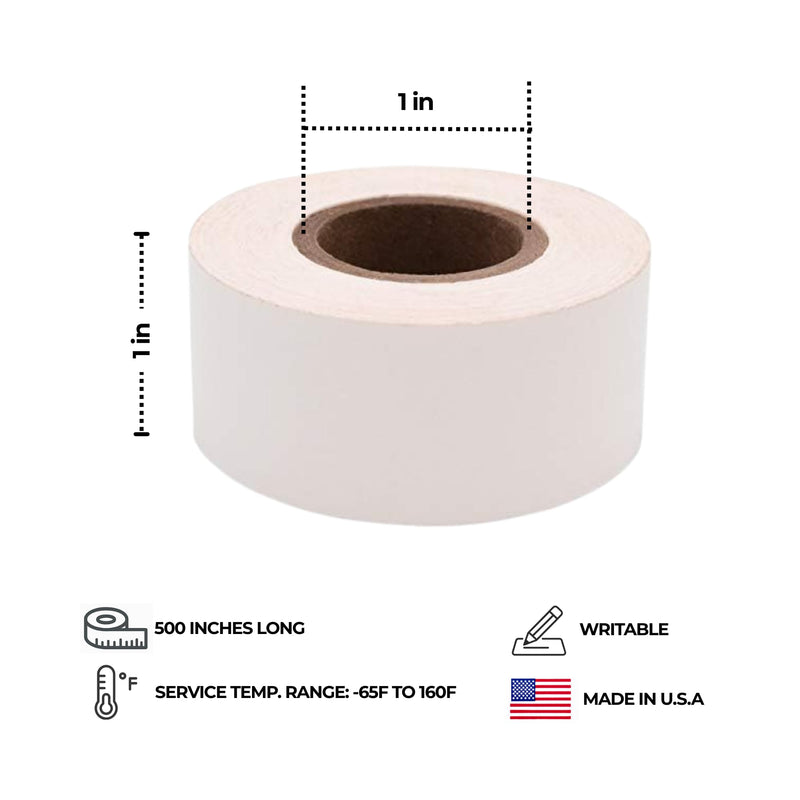 ChromaLabel 1 Inch Label Maker Tape, White Tape to Write On, Clean Remove Labeling Tape, Ideal for Arts and Crafts, Color Coding Label 500 Inch Roll, White 1" Wide, 13.89 Yards