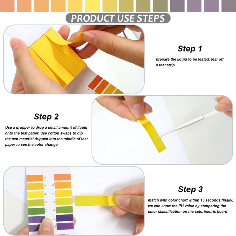 [Australia - AusPower] - pH Test Strips, Universal Indicator Litmus Paper, Acid Alkali Test Paper, pH 1-14, for Water, Soil, Cosmetic (3) 3 