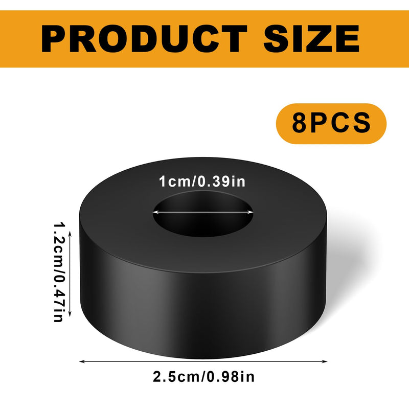 [Australia - AusPower] - 8pcs Multi Purpose Rubber Spacers, 1 Inch OD 3/8 Inch ID Hole 1/2 Inch Thickness Rubber Spacers Vibration Damping Pads Rubber Spacer Bushings for Home Car Accessories 