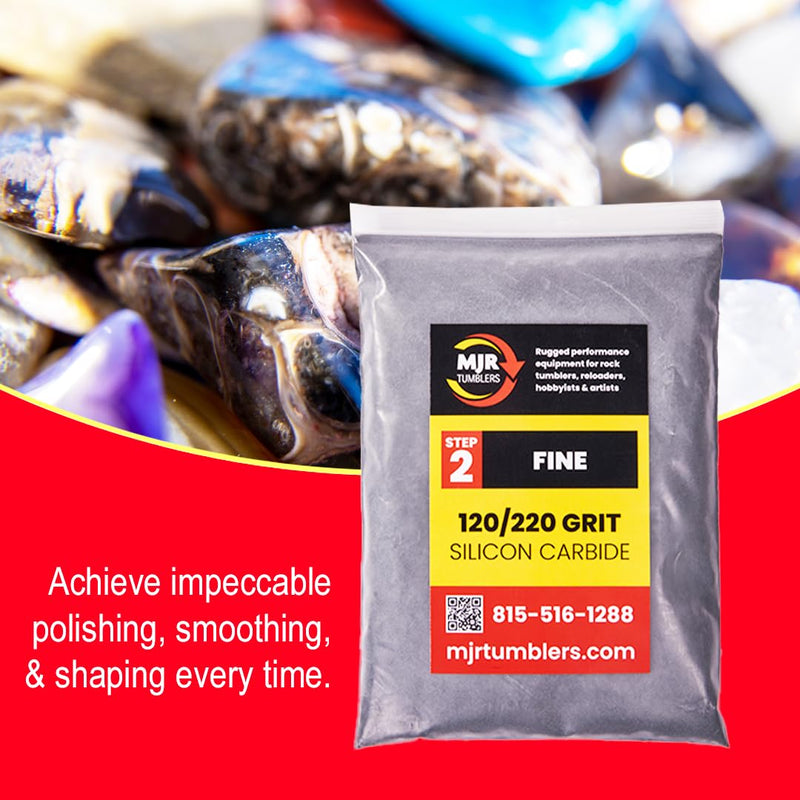 [Australia - AusPower] - 1lb of MJR Tumblers Premium 120/220 Fine Silicon Carbide Rock Polishing Grit for Step/Stage 2, MJR Tumblers is a Disabled and Veteran Owned Company Proudly Located in USA 