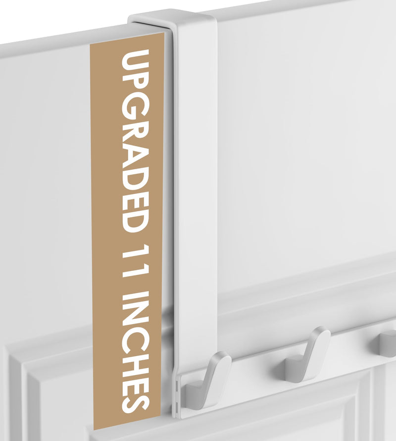 [Australia - AusPower] - Over The Door Hooks Hanger with 11inch Extended Arms for Easy Use by Women, 1 Pack, White, Bathroom Accessories and Towel Rack Organization Matte White 